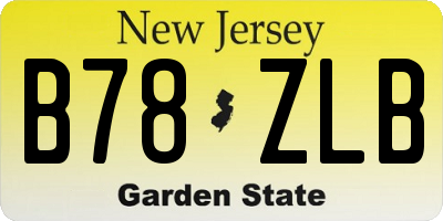 NJ license plate B78ZLB
