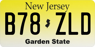 NJ license plate B78ZLD