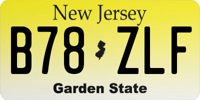 NJ license plate B78ZLF