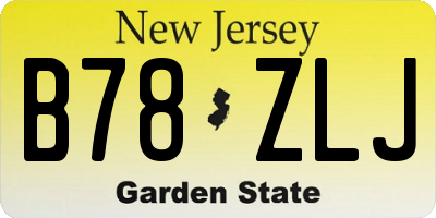 NJ license plate B78ZLJ