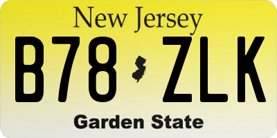 NJ license plate B78ZLK