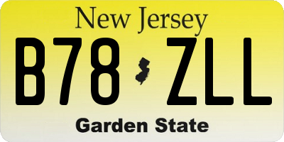 NJ license plate B78ZLL