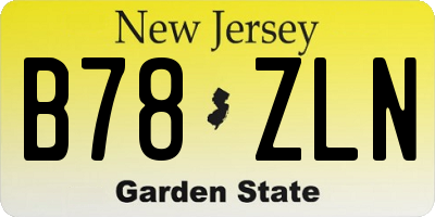 NJ license plate B78ZLN