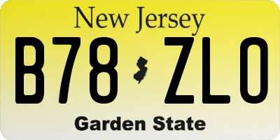 NJ license plate B78ZLO