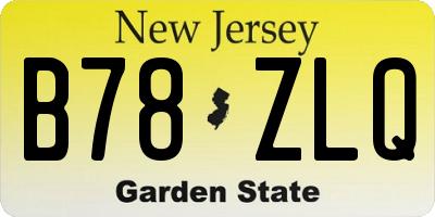 NJ license plate B78ZLQ