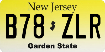 NJ license plate B78ZLR