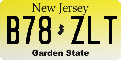 NJ license plate B78ZLT