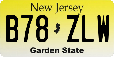 NJ license plate B78ZLW