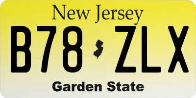 NJ license plate B78ZLX