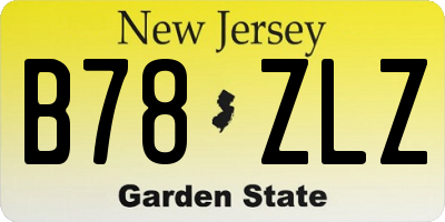 NJ license plate B78ZLZ