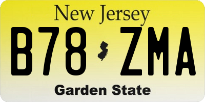 NJ license plate B78ZMA