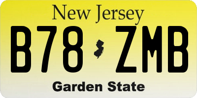 NJ license plate B78ZMB