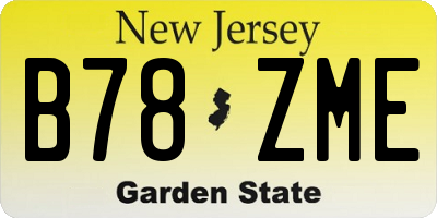 NJ license plate B78ZME