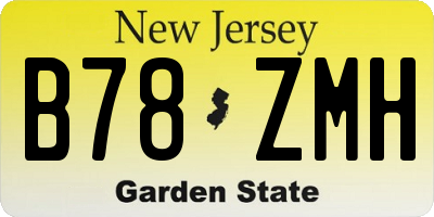 NJ license plate B78ZMH