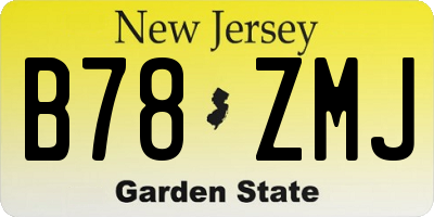 NJ license plate B78ZMJ