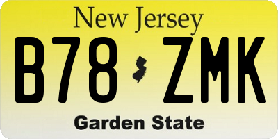 NJ license plate B78ZMK