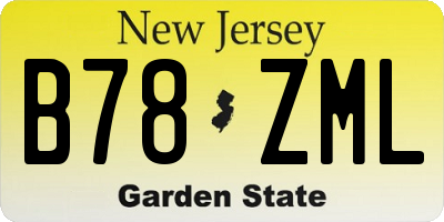 NJ license plate B78ZML