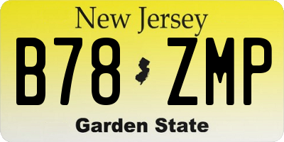 NJ license plate B78ZMP