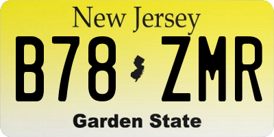 NJ license plate B78ZMR