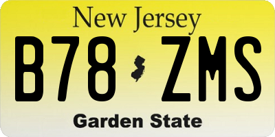 NJ license plate B78ZMS