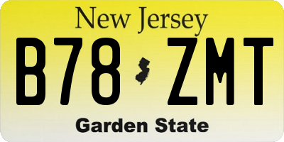 NJ license plate B78ZMT