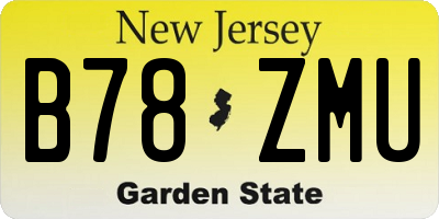 NJ license plate B78ZMU