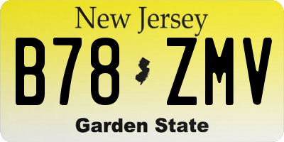 NJ license plate B78ZMV