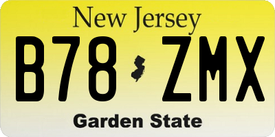 NJ license plate B78ZMX