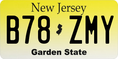 NJ license plate B78ZMY