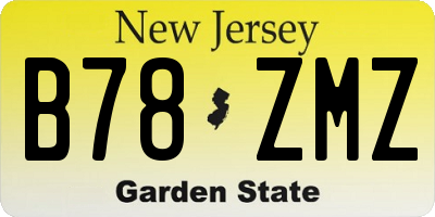 NJ license plate B78ZMZ