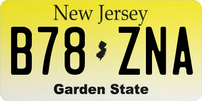 NJ license plate B78ZNA