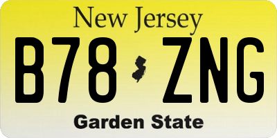 NJ license plate B78ZNG