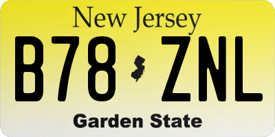 NJ license plate B78ZNL