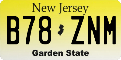 NJ license plate B78ZNM