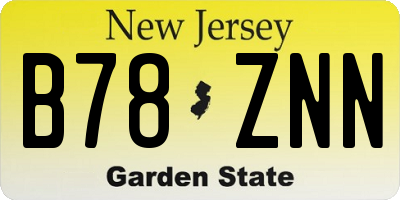 NJ license plate B78ZNN