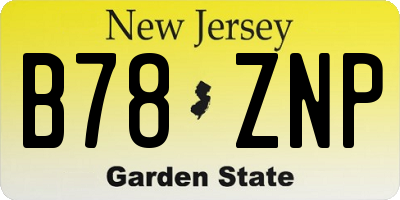NJ license plate B78ZNP