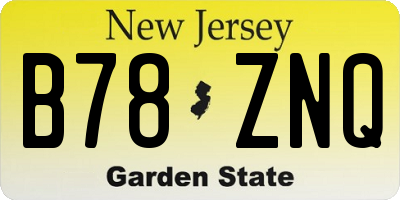 NJ license plate B78ZNQ