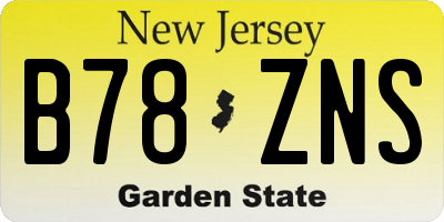 NJ license plate B78ZNS