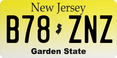 NJ license plate B78ZNZ