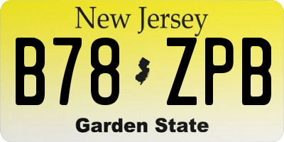 NJ license plate B78ZPB