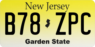 NJ license plate B78ZPC