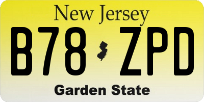 NJ license plate B78ZPD