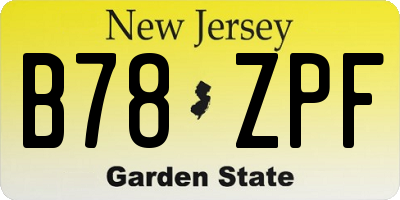 NJ license plate B78ZPF