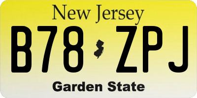 NJ license plate B78ZPJ