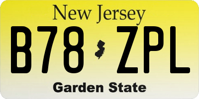 NJ license plate B78ZPL