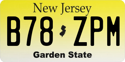 NJ license plate B78ZPM