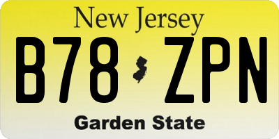 NJ license plate B78ZPN
