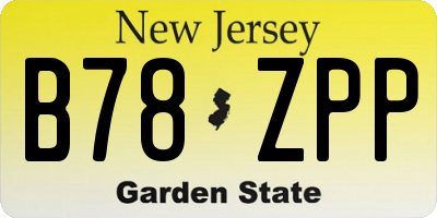 NJ license plate B78ZPP
