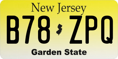 NJ license plate B78ZPQ