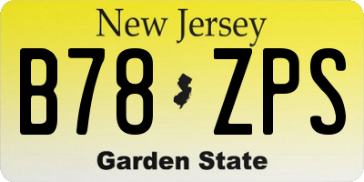 NJ license plate B78ZPS